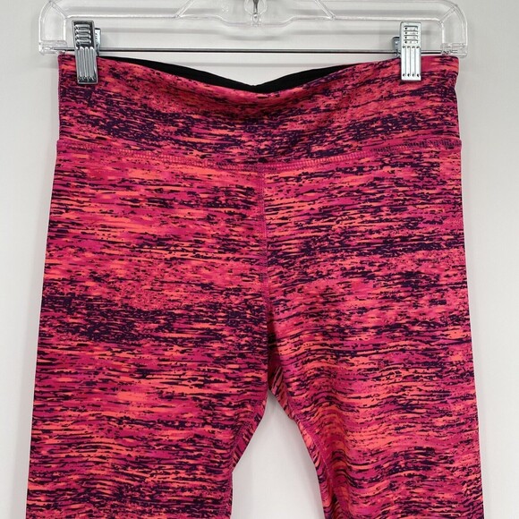 Gaiam Girl's Stretch Elastic Waist Cropped Capri Leggings Marled Pink Size XL 16 - Picture 2 of 10